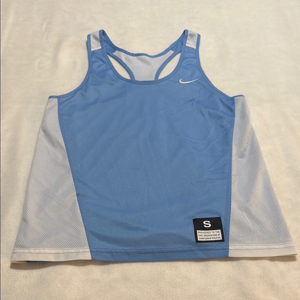 Nike Blue and White Tank Jersey